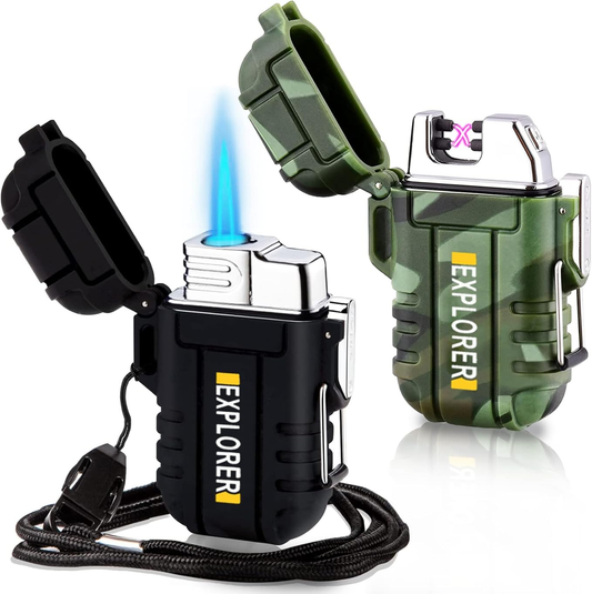 Waterproof Dual Arc & Butane Torch Lighters