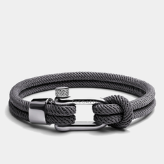 Alchor Platinum All Black Nautical Bracelet