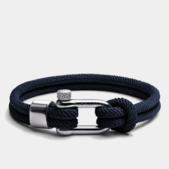 Alchor Platinum All Black Nautical Bracelet